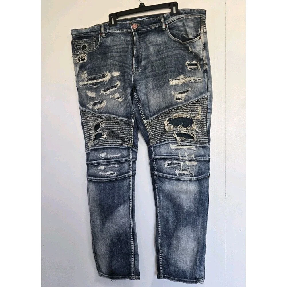 Jordan Craig Jeans Mens 42x32 Blue Legacy Edition Aaron Fit Distressed Grunge